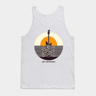 Joy Division Retro Guitar Sun waves Tank Top